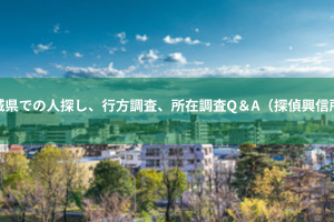 茨城県での人探し、行方調査、所在調査Q&A(探偵興信所)