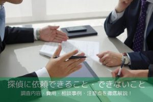 探偵に依頼できること・できないこと 調査内容・費用・相談事例・注意点を徹底解説のイメージ画像