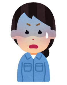 ショックを受けている女性のイラスト
