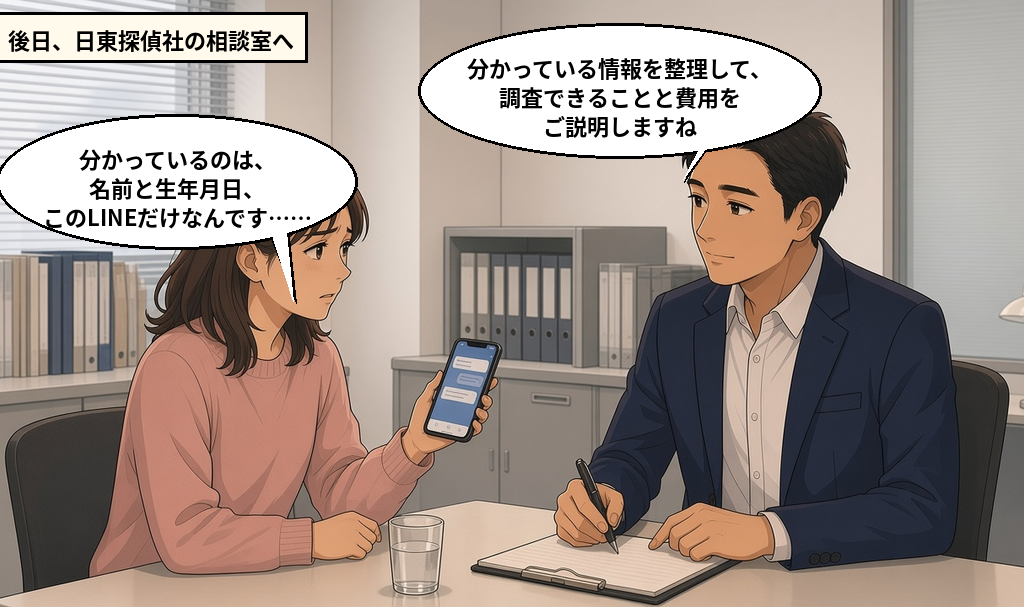 相談員の説明を聞きながらメモを取り、一人で悩まず相談しようと決める女性