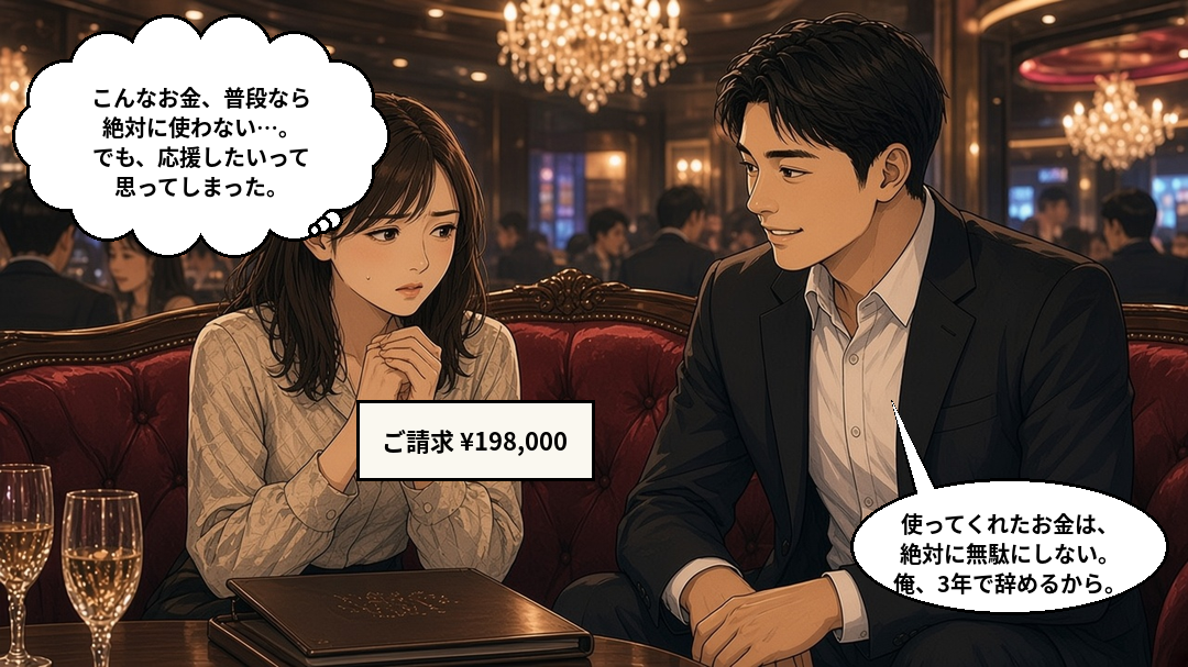 歌舞伎町のホストクラブで、約20万円の請求に緊張しながらも彼を応援したいと思ってしまう女性