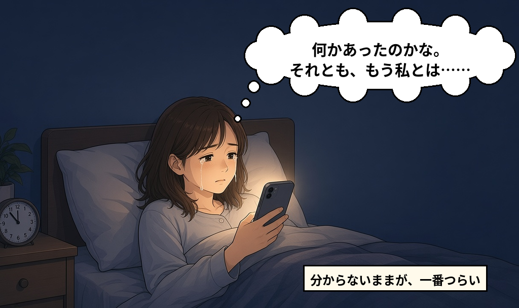 電話番号も住所も知らず、分かるのは彼の名前と生年月日、LINEだけだと気づく女性